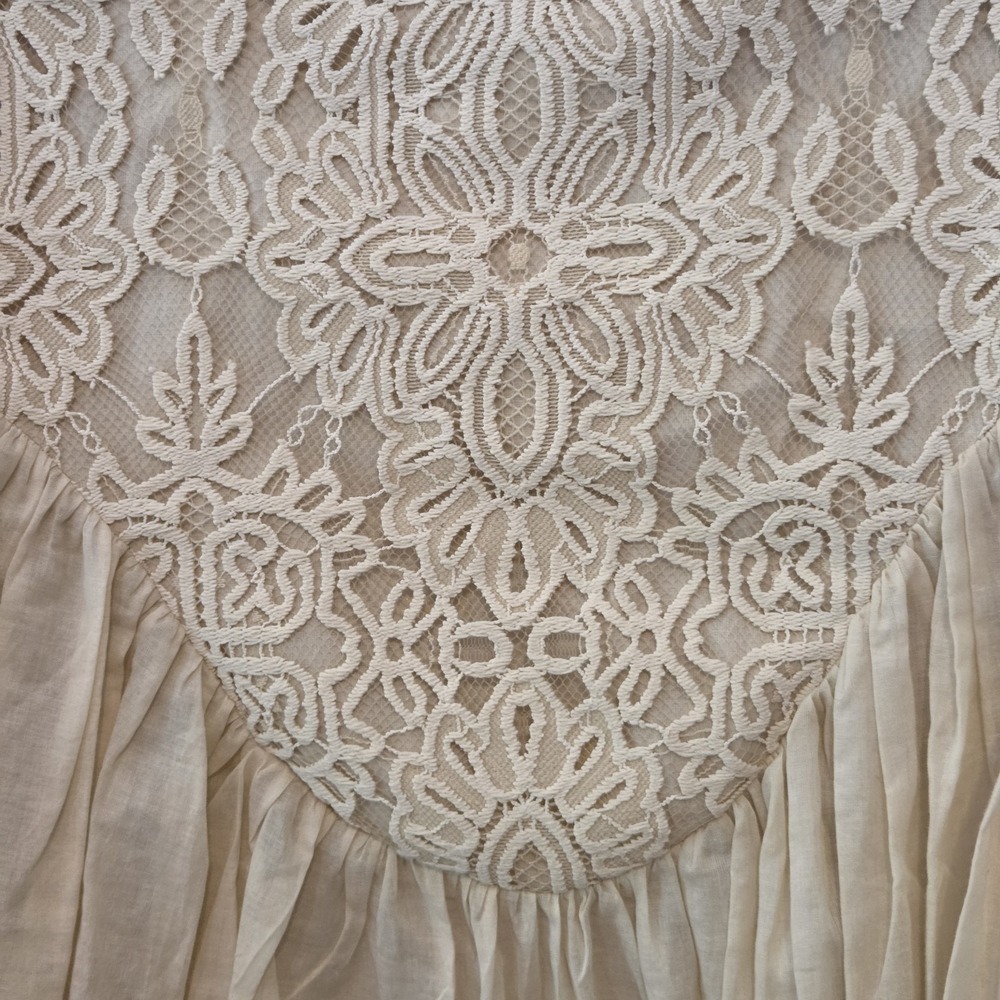 Parker Ivory Sun Lace Yoke Flowy Skirt SK93091889Y Cream Boho Size 14 NEW - Picture 12 of 16